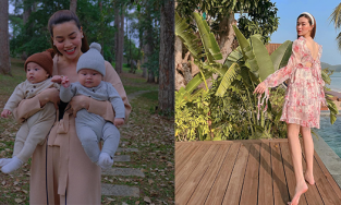 Hôm qua sao làm gì (10/4): Hà Hồ bế hai con, Tường San sang chảnh 