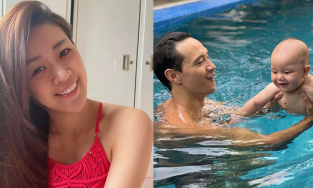 Hôm qua sao làm gì (13/6): Khánh Vân tự tin khoe mặt mộc, Kim Lý dạy con trai Leon bơi