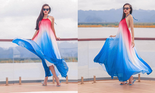 Á hậu Kim Duyên lên đồ lộng lẫy nhưng sao lại đi đôi dép gì thế này?