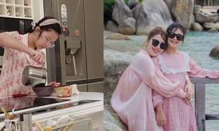 MC Diệp Chi được con gái 10 tuổi chăm sóc từ ăn uống đến áo quần