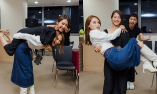 Chỉ 41kg, Khả Ngân vẫn bế bổng được MC Mù Tạt ở hậu trường '11 tháng 5 ngày'