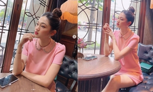 Á hậu Thanh Tú khoe vẻ xinh đẹp, thon gọn như chưa từng sinh nở, fan trầm trồ độ về dáng thần tốc 