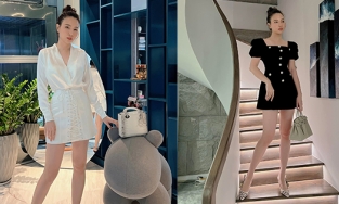 Đàm Thu Trang lâu lắm mới xỏ giày cao gót khoe cặp chân thon trứ danh