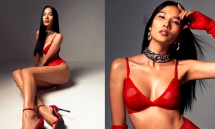 Hoàng Thùy diện nội y đỏ rực, khoe sắc hút hồn tuổi U30