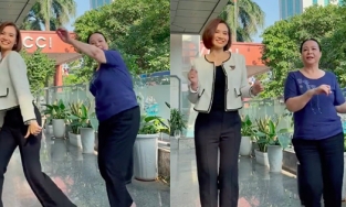 Bà Nga bún riêu 'Thương ngày nắng về' quẩy nhiệt tình cùng con gái nuôi Huyền Lizzie