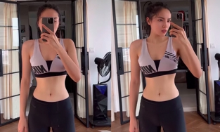 Kỳ Duyên khoe vòng eo 'cổ chai' đẹp từng centimet, sao Việt đua nhau xin bí quyết
