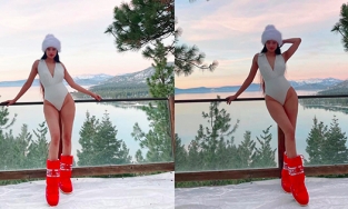 Phạm Hương diện bikini đi bốt đỏ tạo dáng giữa mùa đông lạnh giá, netizen bình luận: 'Phản cảm'