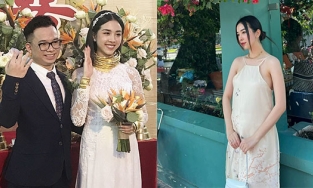 Á hậu Thúy An bất ngờ công khai bụng bầu lớn