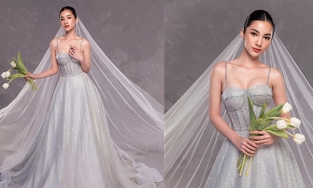 8/3, Cẩm Đan bất ngờ tung ảnh cô dâu, khoe vòng 1 phồn thực căng tràn