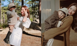 Con trai Hòa Minzy giống bố như lột trong loạt ảnh 'đi khắp thế gian bảo vệ mẹ'