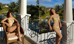 Huyền Lizzie đi biển, loạt ảnh bikini khiến Đình Tú 'câm lặng'