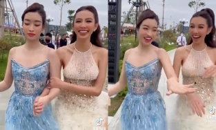 Đỗ Mỹ Linh đăng clip hất tay Thùy Tiên, netizen đặt cho biệt danh mới 'Miss hất tay'