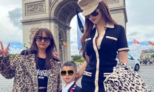 Tin Giải Trí 1/7: 2 con Huyền Baby diện cả cây đồ hiệu đắt tiền đi Pháp