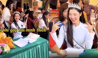 Diện áo dài xinh như nàng thơ nhưng Á hậu Phương Nhi lại 'quẩy' hết mình khi gặp điều này
