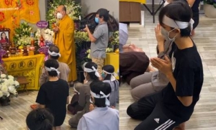 Hồ Văn Cường lần đầu tiên lộ diện trong lễ cầu siêu của Phi Nhung