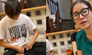 Hồ Văn Cường cúi gằm mặt im lặng khi Trang Khàn đến tận nhà hỏi vụ đòi tiền