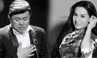 Việt Hương khóc nức ở mộ Chí Tài sau khi đưa tro cốt Phi Nhung về Mỹ