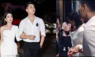 Lệ Quyên dắt tay tình trẻ Lâm Bảo Châu kéo ra khỏi đám đông