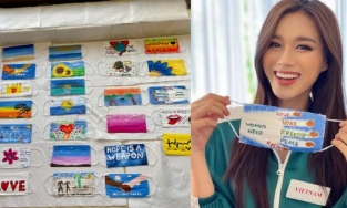 Đỗ Thị Hà lộ hoa tay vụng về khi thi vẽ khẩu trang tại Miss World nhưng thông điệp lại gây chú ý