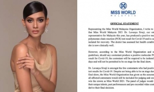 Hoa hậu Malaysia xác nhận dương tính với Covid-19 tại Miss World