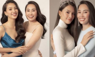 Mẹ Hoa hậu Tiểu Vy đẹp nổi bật khung hình khi chụp ảnh cùng con gái