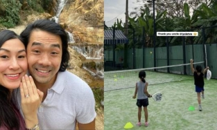 Chồng chưa cưới của Kathy Uyên phụ Tăng Thanh Hà trông con 