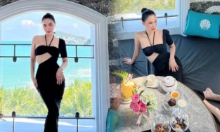 Quỳnh Thư khoe người sánh đôi trong chuyến nghỉ dưỡng 