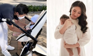 'Nối gót' Bảo Thy, vợ chồng Phan Thành cũng mạnh tay sắm xe đẩy đắt ngang xe máy đi chơi