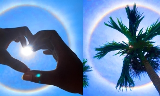 Hào quang mặt trời cực hiếm xuất hiện tại Móng Cái, Quảng Ninh trưa 12/9