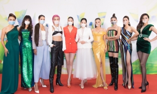 Dàn Hoa hậu, Á hậu Việt đeo khẩu trang lên thảm đỏ