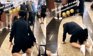 Trong ngày sinh nhật, Quang Hải bị bắt quỳ giữa sân bay