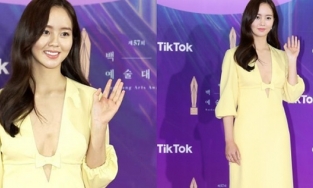 Lần đầu mặc hở ở Baeksang 2021, sao nhí Kim So Hyun làm dậy sóng MXH