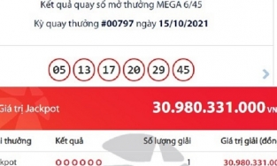 Một người ở Hà Tĩnh trúng giải Jackpot của Vietlott trị giá hơn 30 tỷ đồng