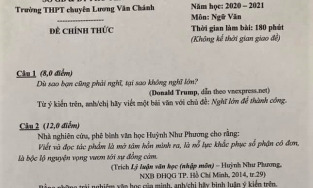 Câu nói của ông Trump xuất hiện trong đề thi học sinh giỏi Văn