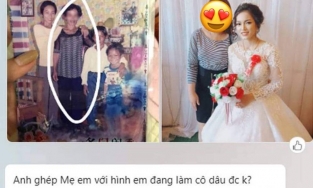 Nhờ ghép ảnh với người mẹ đã qua đời, cô dâu xúc động khi nhận sản phẩm