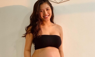 Á quân The Face 2016 Chúng Huyền Thanh rạng rỡ khoe bụng bầu lần hai