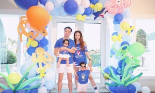 Sao nữ 'Ỷ Thiên Đồ Long ký' An Dĩ Hiên khoe ảnh đón sinh nhật con trai 2 tuổi cùng chồng đại gia