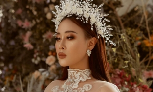 Phương Oanh mặc váy cưới, netizen khen 'đẹp như nữ thần'