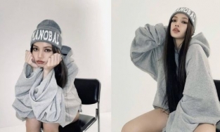 Lisa khoe vẻ thời thượng, cá tính trong bộ hoodie form rộng tay lỡ