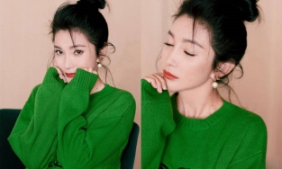Lý Băng Băng trẻ trung bật chế độ trang phục xanh lá, chẳng ai nỡ 'xa lánh'
