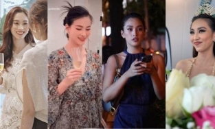 Nhan sắc thật của dàn Hoa hậu Việt khi bị chụp lén: Phương Khánh kiêu sa, Tiểu Vy đẹp ngay cả khi ăn