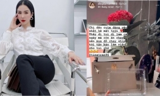 Thấy Diệp Lâm Anh vất vả, nhà chồng ship đồ ăn tới tận văn phòng cho cô