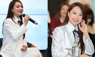 Nhã Phương xuất hiện với thân hình đầy đặn, lộ cả nọng cằm sau thời gian bị chê gầy gò