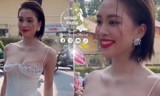 Hiếm hoi vuốt tóc ngược, Tiểu Vy khoe trọn thần thái sang chảnh, xinh bất chấp