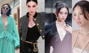 Sao Việt lăng xê mốt phối vòng cổ với váy hở: Hà Hồ sang chảnh, Tiểu Vy khoe thềm ngực quyến rũ
