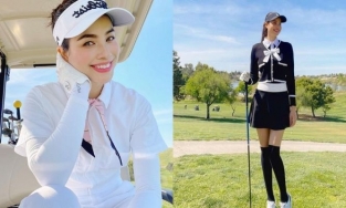 Phạm Hương lên đồ đi chơi golf chuẩn vợ triệu phú, úp mở chuyện sắp về Việt Nam sau 4 năm