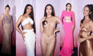Sao đọ sắc tại Elle Beauty Awards 2022: Lương Thùy Linh mặc đồ nude xuyên thấu, Tiểu Vy diện cut-out
