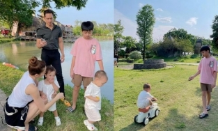 Subeo nhà Hà Hồ 'trổ mã' ở tuổi 12, cao lớn gần bằng bố dượng Kim Lý