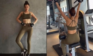 Trân Đài khoe cơ bụng số 11 đẹp từng centimet