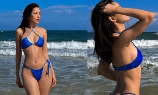 Chi Pu diện bikini trưng trổ 3 vòng 'căng' hơn Ngọc Trinh trên biển